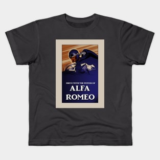Alfa Romeo Vintage Poster Solid Design Kids T-Shirt